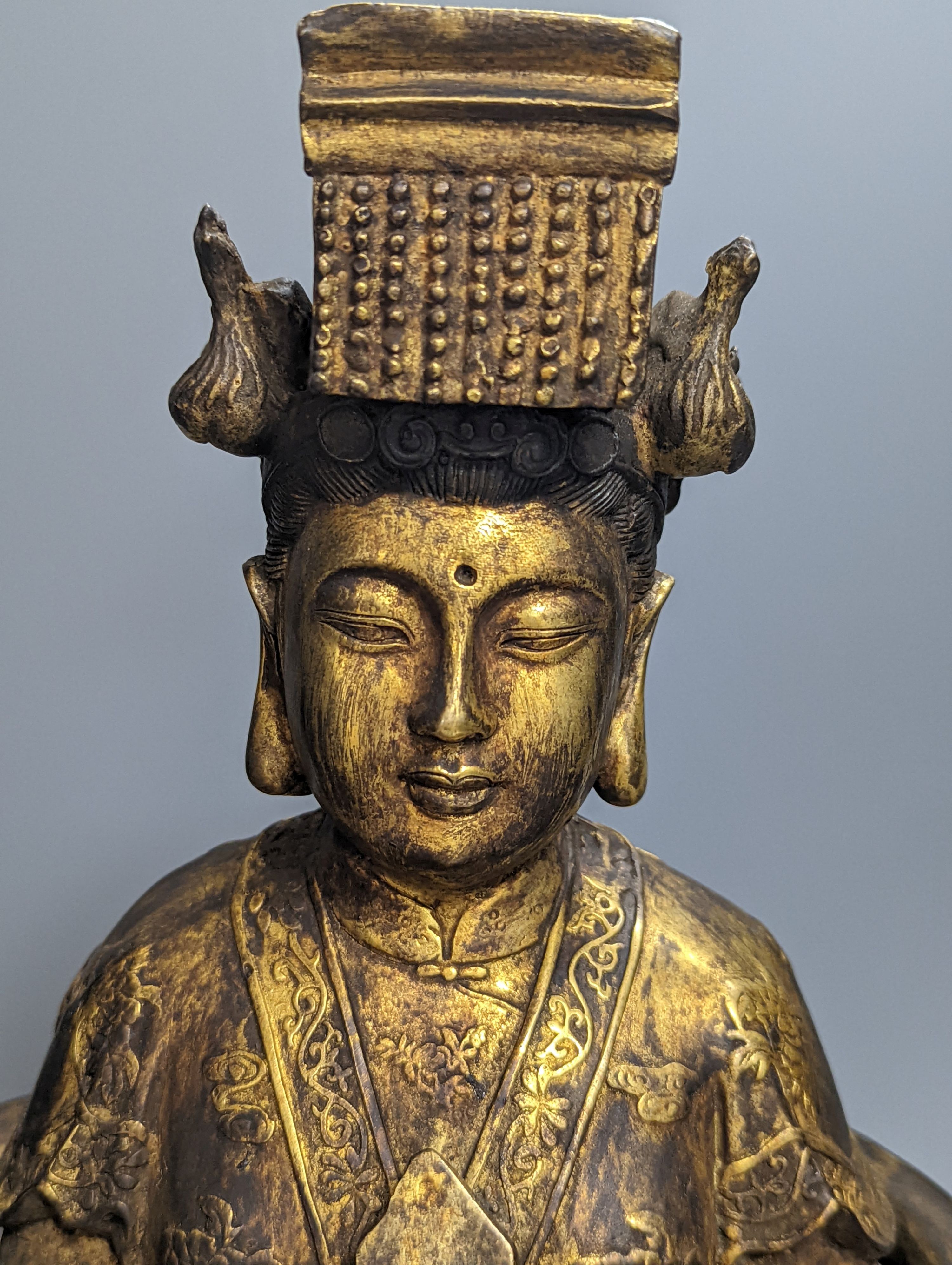 A Chinese bronze figure of an Xi Wangmu, 40cm